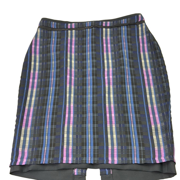 Banana Republic Women's Plaid Women's Pencil Midi Skirt - Blue and Purple - Picture 1 of 11